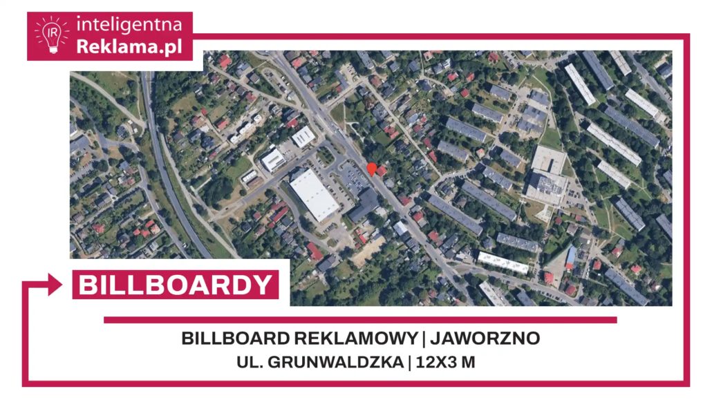 Lokalizacja reklamowa w Jaworzno przy ul. ul. Grunwaldzka - powierzchnia 36 m²