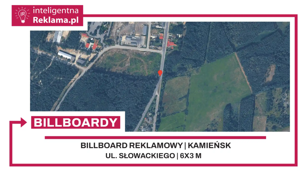 Lokalizacja reklamowa w Kamieńsk przy ul. Słowackiego - powierzchnia 18 m²