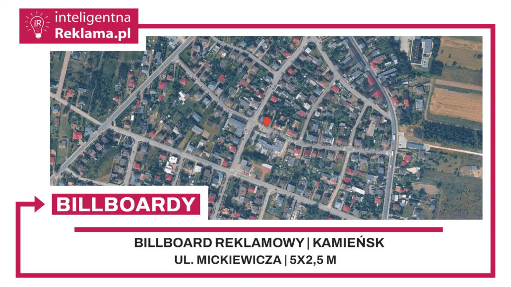 Lokalizacja reklamowa w Kamieńsk przy ul. ul. Mickiewicza - powierzchnia 12,5 m²
