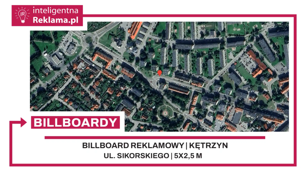 Lokalizacja reklamowa w Kętrzyn przy ul. Sikorskiego - powierzchnia 12,5 m²