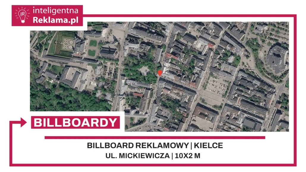 Lokalizacja reklamowa w Kielce przy ul. Mickiewicza - powierzchnia 20 m²