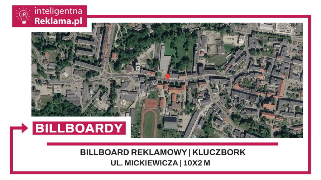 Lokalizacja reklamowa w Kluczbork przy ul. Mickiewicza - powierzchnia 20 m²