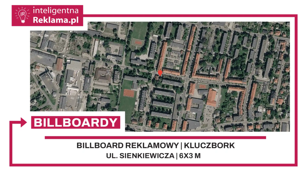 Lokalizacja reklamowa w Kluczbork przy ul. Sienkiewicza - powierzchnia 18 m²