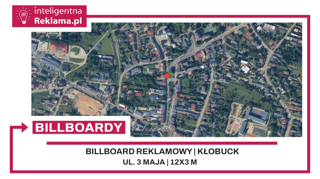 Lokalizacja reklamowa w Kłobuck przy ul. 3 maja - powierzchnia 36 m²