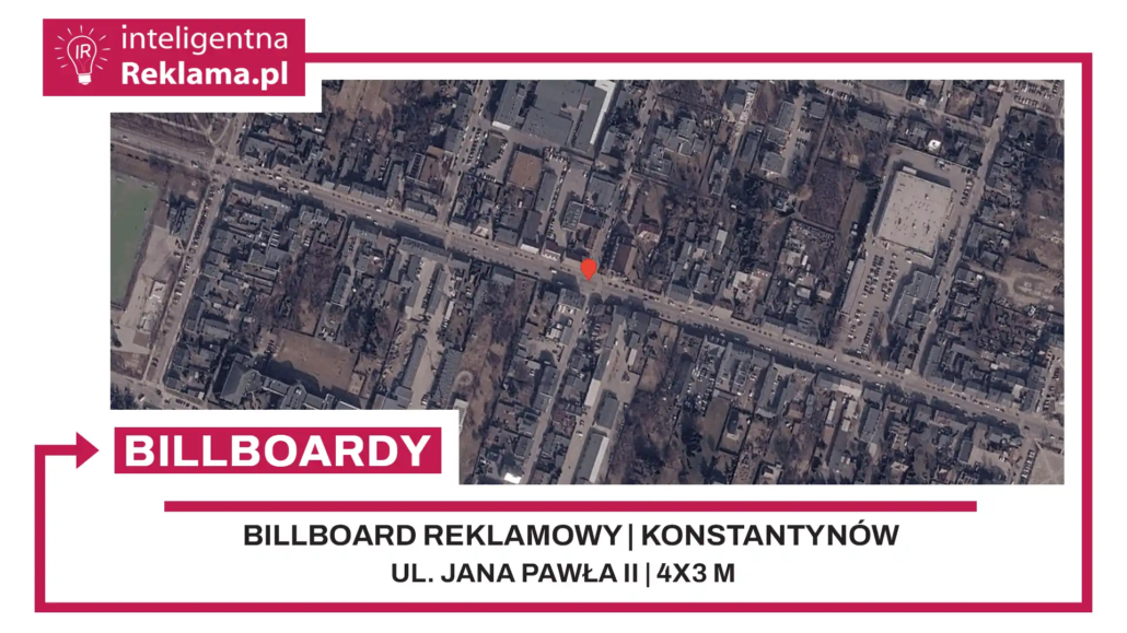 Lokalizacja reklamowa w Konstantynów Łódzki przy ul. Jana Pawła II - powierzchnia 12 m²