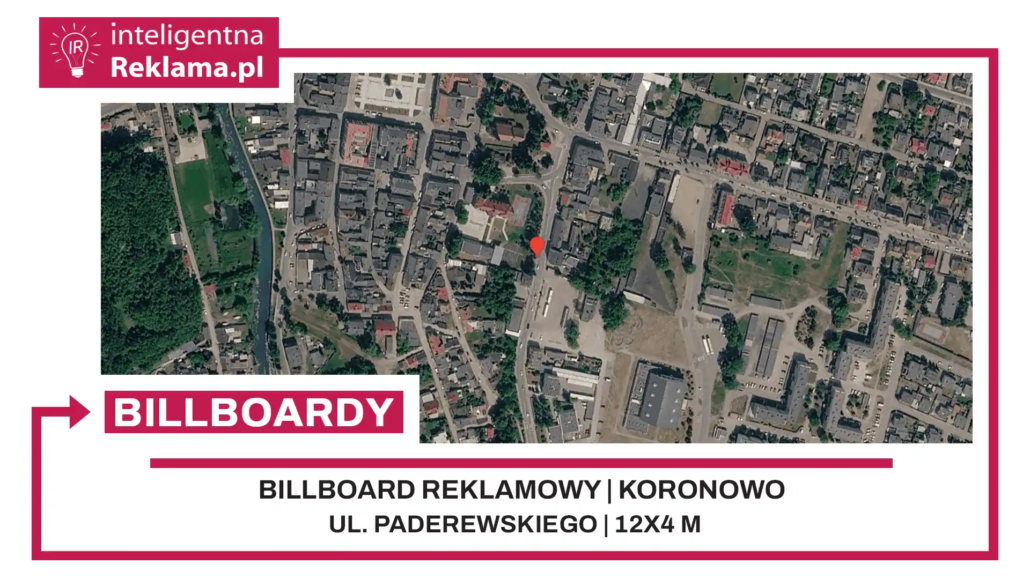 Lokalizacja reklamowa w Koronowo przy ul. Paderewskiego - powierzchnia 48 m²