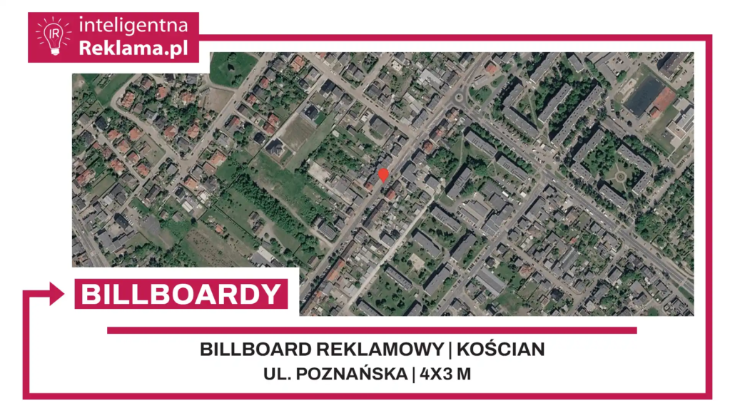 Lokalizacja reklamowa w Kościan przy ul. Poznańska - powierzchnia 12 m²