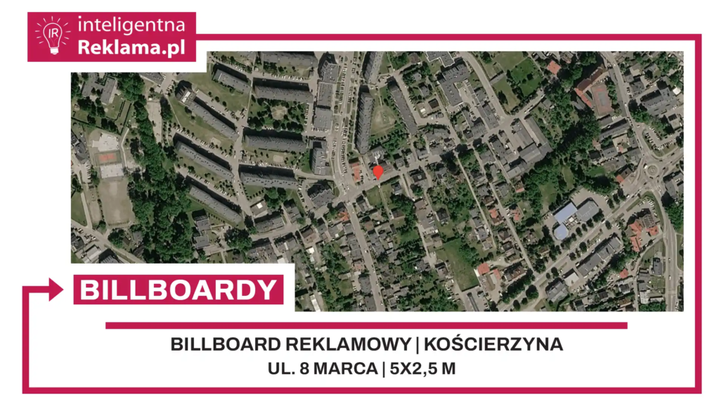 Lokalizacja reklamowa w Kościerzyna przy ul. 8 marca - powierzchnia 12,5 m²