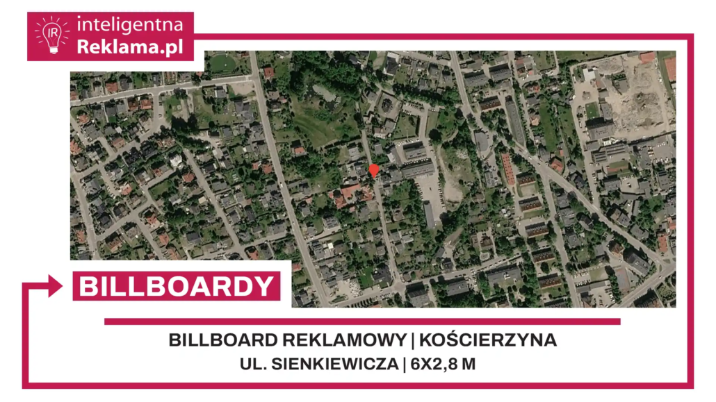 Lokalizacja reklamowa w Kościerzyna przy ul. Sienkiewicza - powierzchnia 16,8 m²