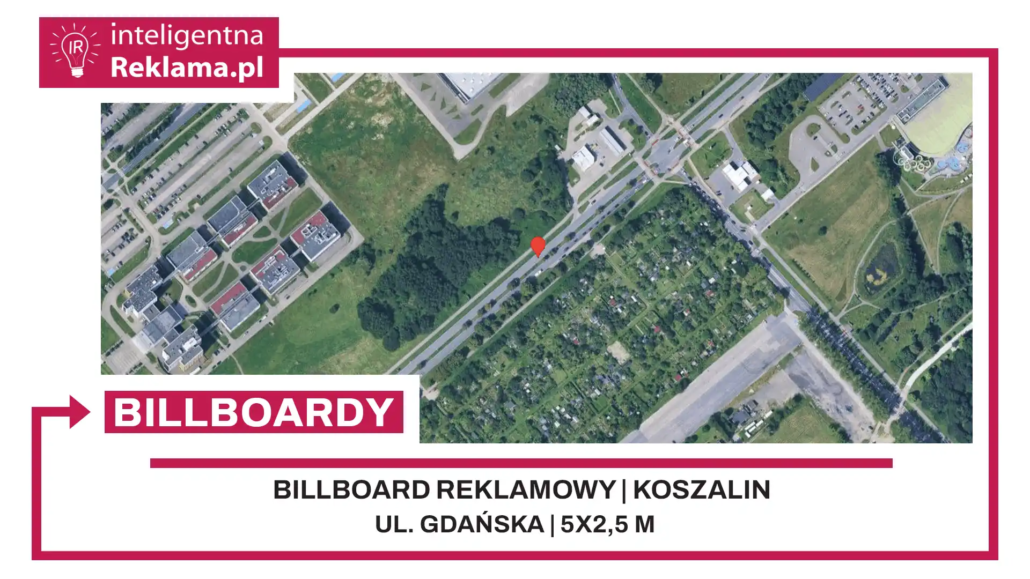 Lokalizacja reklamowa w Koszalin przy ul. Gdańska - powierzchnia 12,5 m²