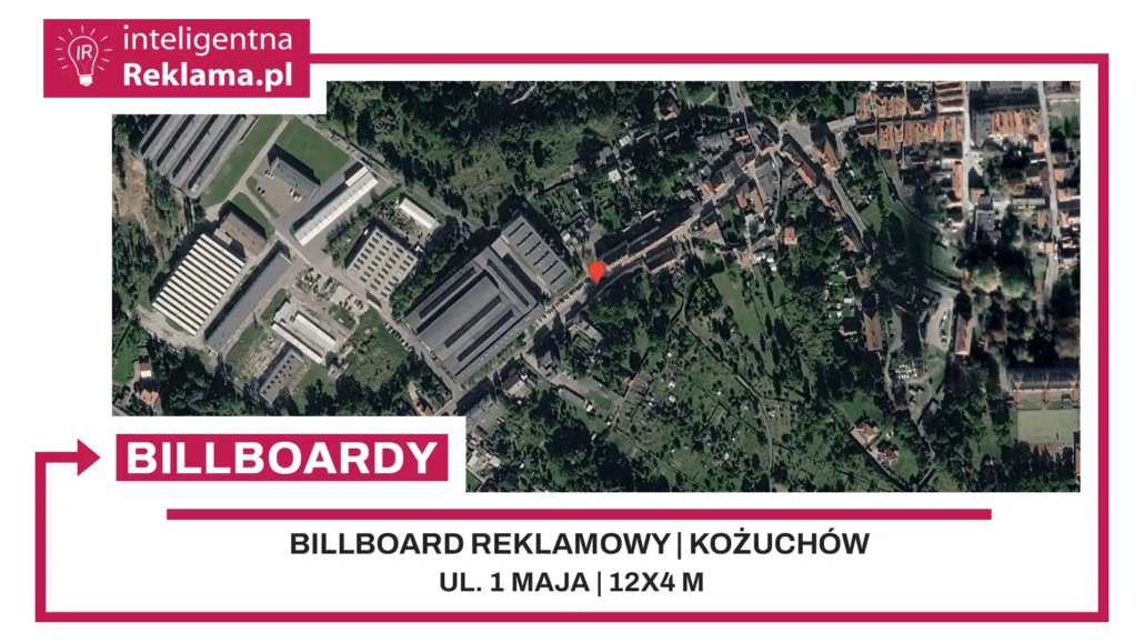 Lokalizacja reklamowa w Kożuchów przy ul. ul. 1 Maja - powierzchnia 48 m²