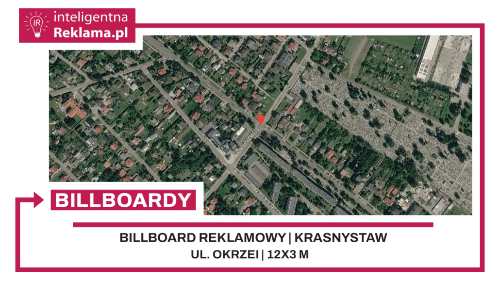 Lokalizacja reklamowa w Krasnystaw przy ul. ul. Okrzei - powierzchnia 36 m²