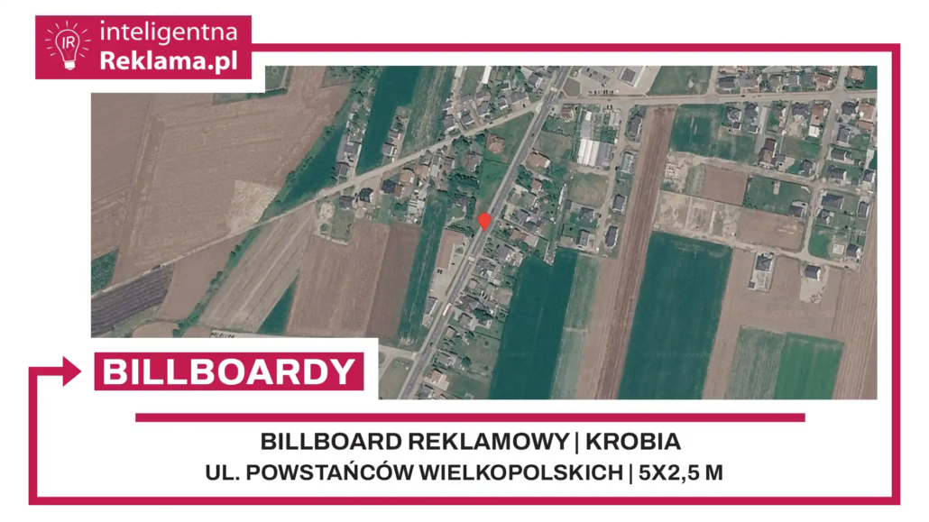 Lokalizacja reklamowa w Krobia przy ul. ul. Powstańców Wielkopolskich - powierzchnia 12,5 m²