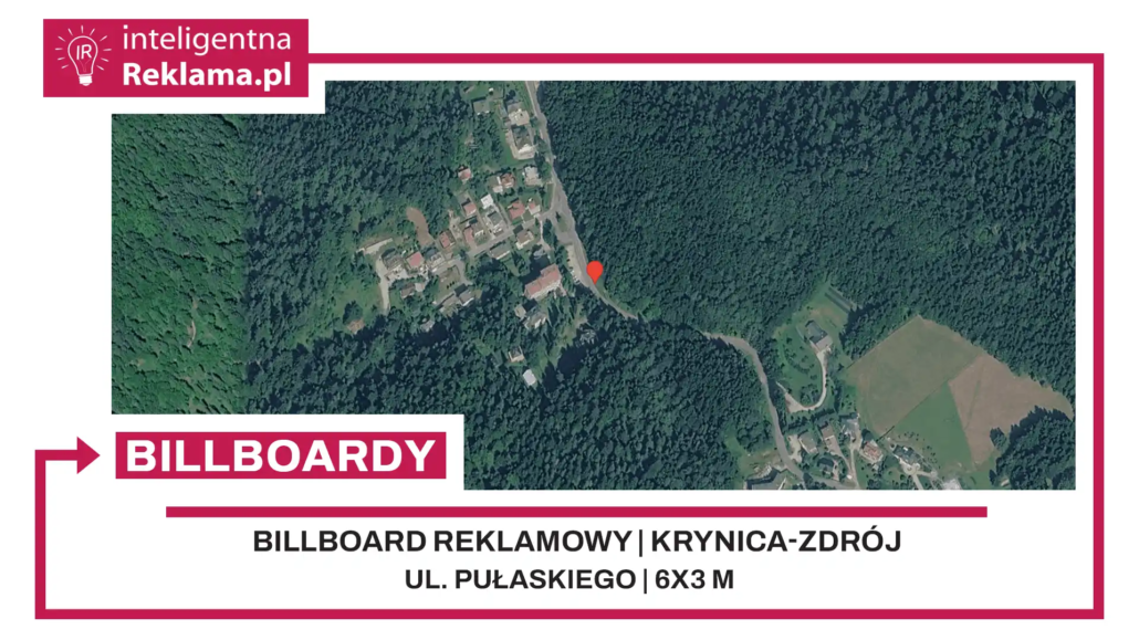 Lokalizacja reklamowa w Krynica-Zdrój przy ul. ul. Pułaskiego - powierzchnia 18 m²