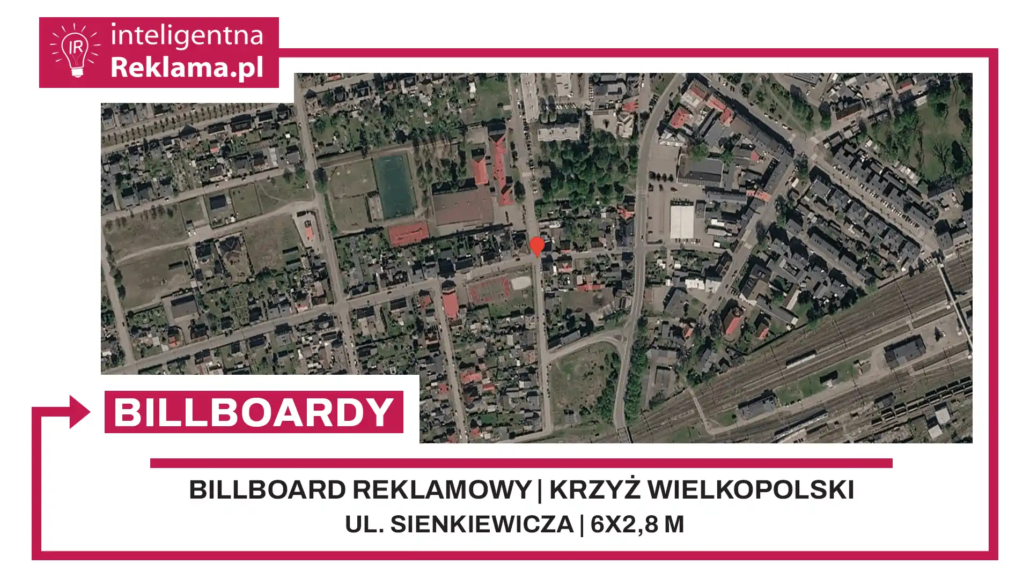 Lokalizacja reklamowa w Krzyż Wielkopolski przy ul. Sienkiewicza - powierzchnia 16,8 m²