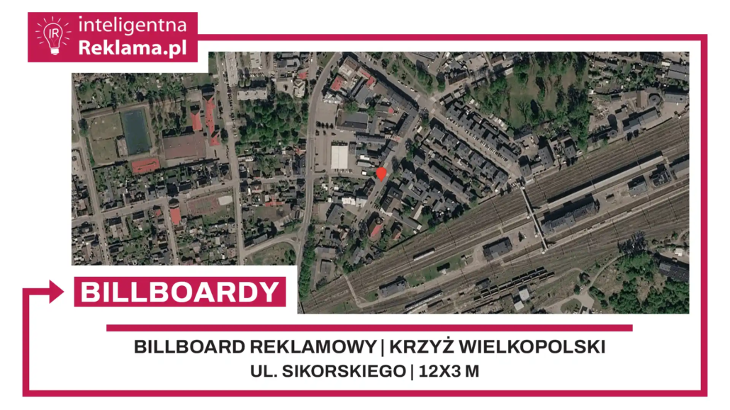 Lokalizacja reklamowa w Krzyż Wielkopolski przy ul. ul. Sikorskiego - powierzchnia 36 m²