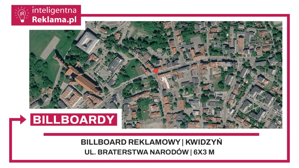 Lokalizacja reklamowa w Kwidzyń przy ul. Braterstwa Narodów - powierzchnia 18 m²