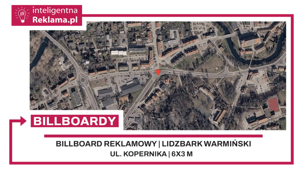 Lokalizacja reklamowa w Lidzbark Warmiński przy ul. Kopernika - powierzchnia 18 m²