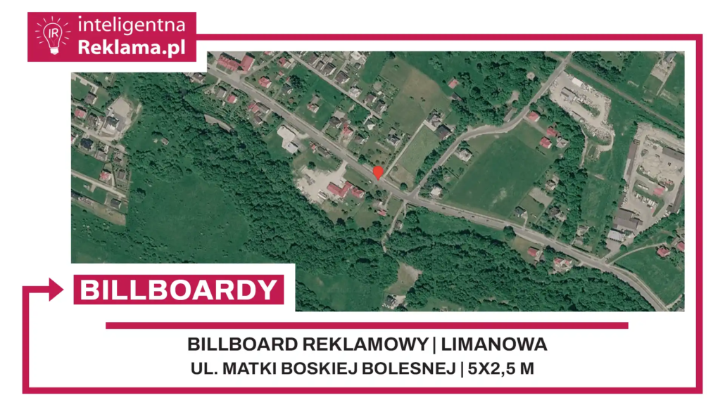 Lokalizacja reklamowa w Limanowa przy ul. ul. Matki Boskiej Bolesnej - powierzchnia 12,5 m²