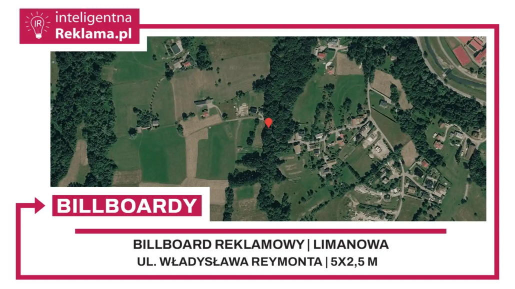 Lokalizacja reklamowa w Limanowa przy ul. Władysława Reymonta - powierzchnia 12,5 m²