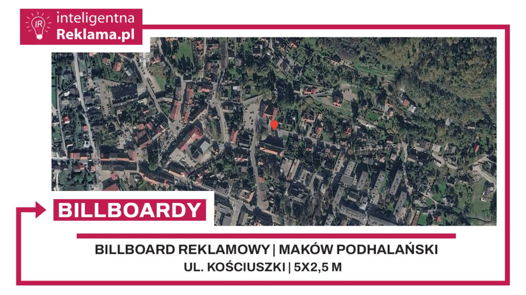 Lokalizacja reklamowa w Maków Podhalański przy ul. ul. Kościuszki - powierzchnia 12,5 m²