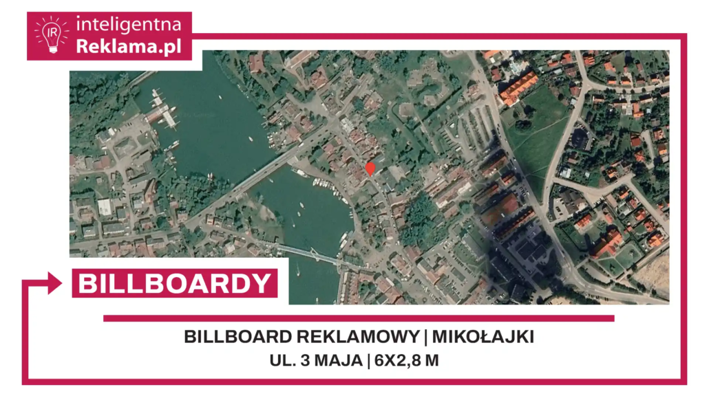Lokalizacja reklamowa w Mikołajki przy ul. 3 maja - powierzchnia 16,8 m²