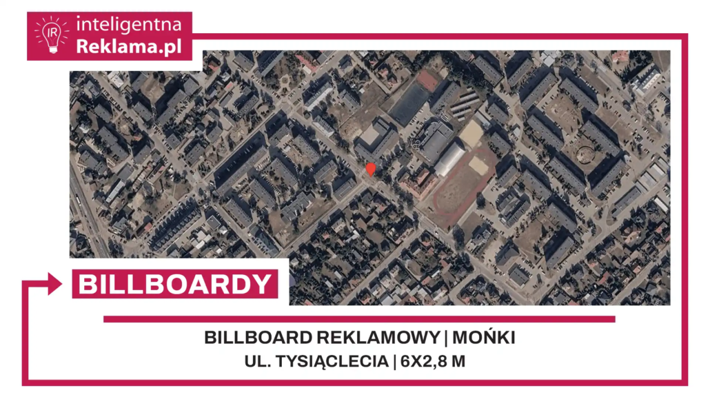 Lokalizacja reklamowa w Mońki przy ul. Tysiąclecia - powierzchnia 16,8 m²