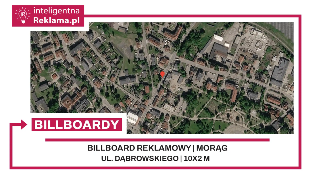 Lokalizacja reklamowa w Morąg przy ul. Dąbrowskiego - powierzchnia 20 m²