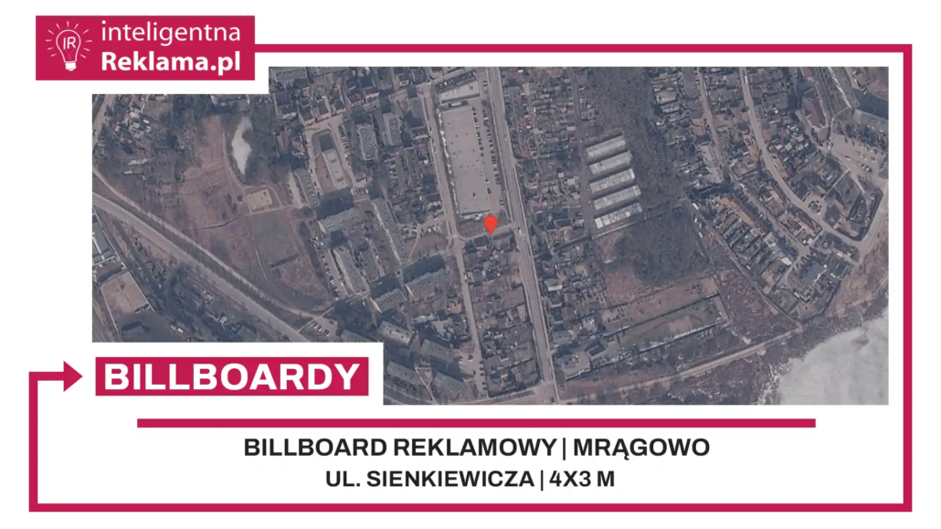 Lokalizacja reklamowa w Mrągowo przy ul. Sienkiewicza - powierzchnia 12 m²