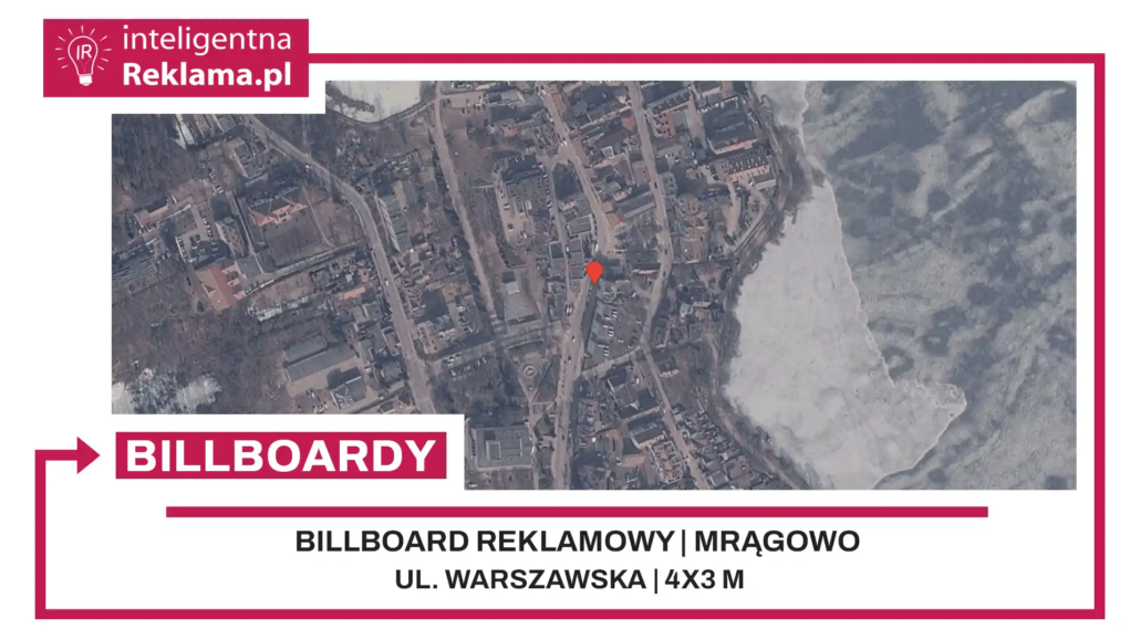 Lokalizacja reklamowa w Mrągowo przy ul. ul. Warszawska - powierzchnia 12 m²