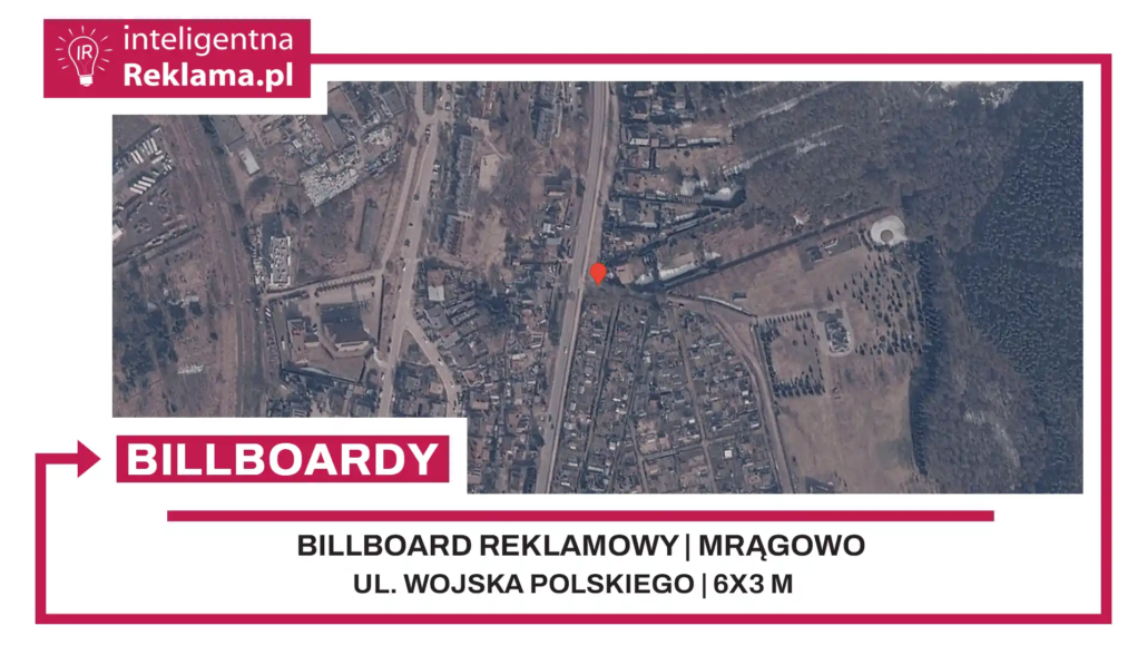 Lokalizacja reklamowa w Mrągowo przy ul. Wojska Polskiego - powierzchnia 18 m²