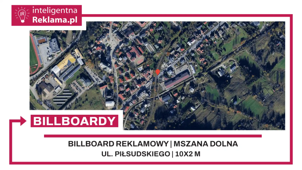 Lokalizacja reklamowa w Mszana Dolna przy ul. ul. Piłsudskiego - powierzchnia 20 m²