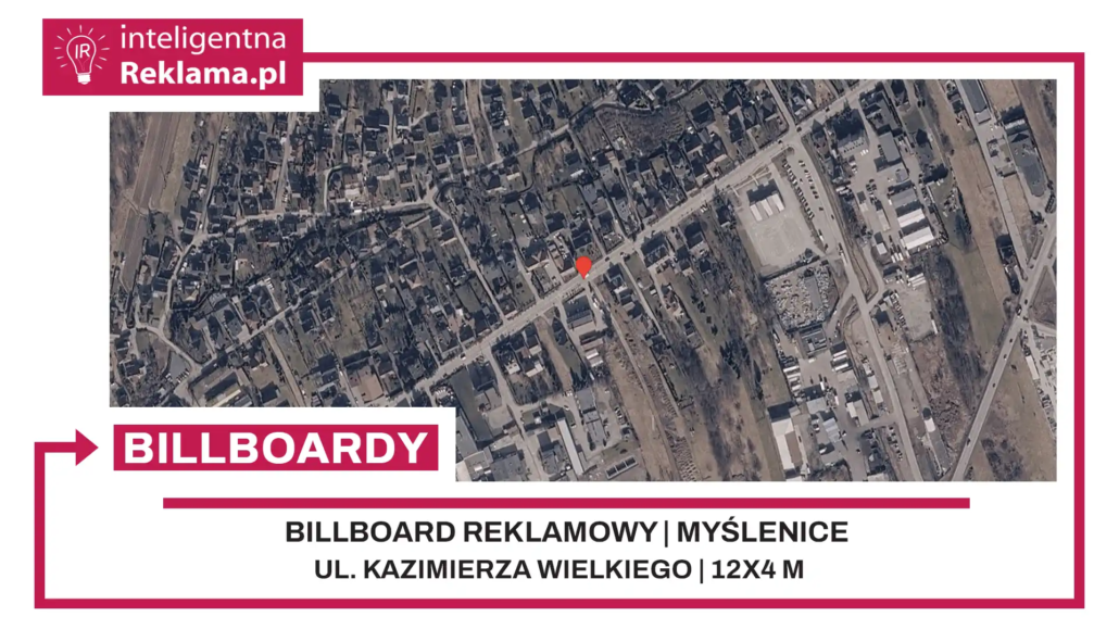 Lokalizacja reklamowa w Myślenice przy ul. Kazimierza Wielkiego - powierzchnia 48 m²