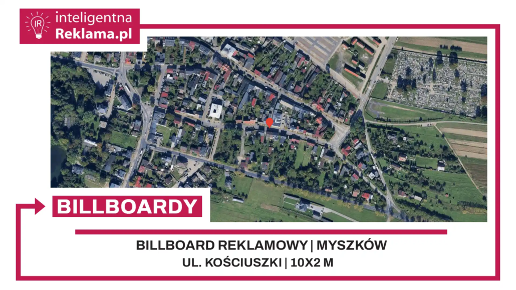 Lokalizacja reklamowa w Myszków przy ul. ul. Kościuszki - powierzchnia 20 m²