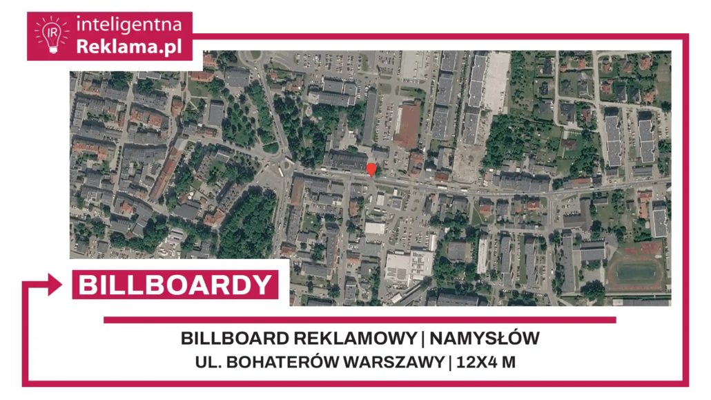 Lokalizacja reklamowa w Namysłów przy ul. ul. Bohaterów Warszawy - powierzchnia 48 m²