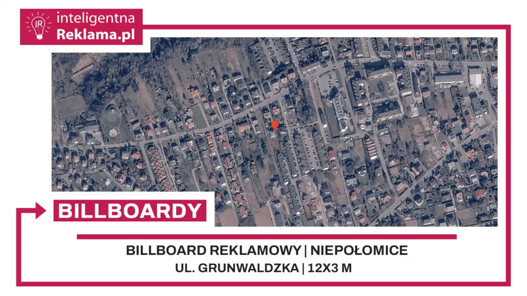 Lokalizacja reklamowa w Niepołomice przy ul. Grunwaldzka - powierzchnia 36 m²