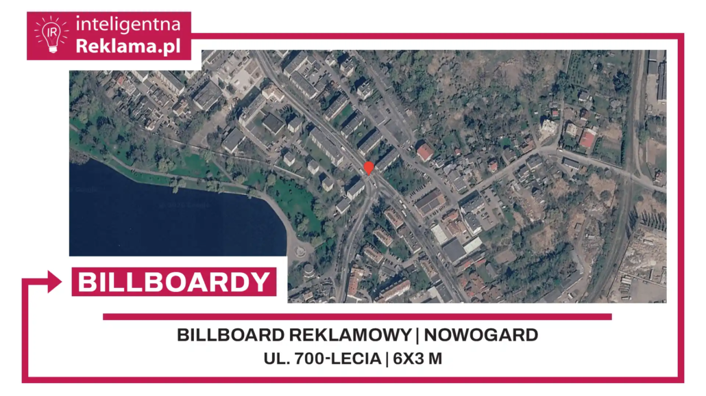 Lokalizacja reklamowa w Nowogard przy ul. 700-lecia - powierzchnia 18 m²