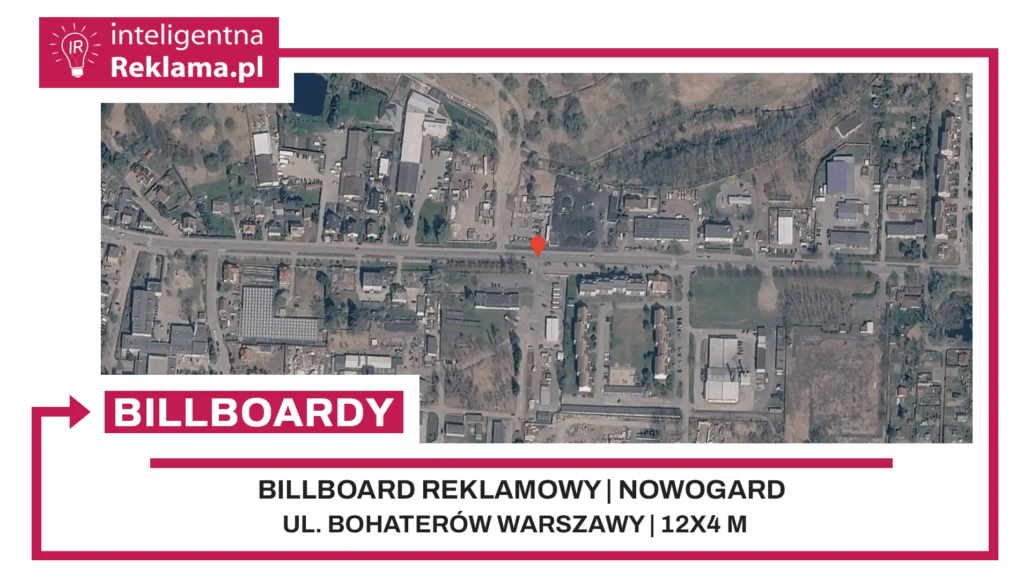 Lokalizacja reklamowa w Nowogard przy ul. Bohaterów Warszawy - powierzchnia 48 m²