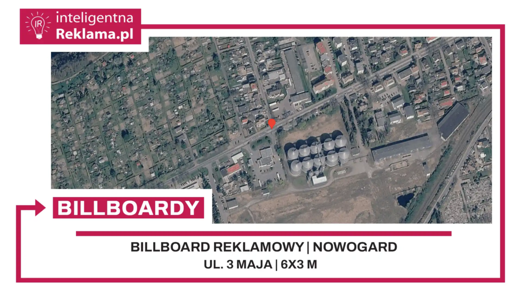 Lokalizacja reklamowa w Nowogard przy ul. ul. 3 Maja - powierzchnia 18 m²