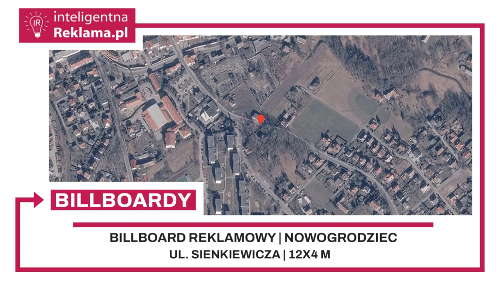 Lokalizacja reklamowa w Nowogrodziec przy ul. Sienkiewicza - powierzchnia 48 m²