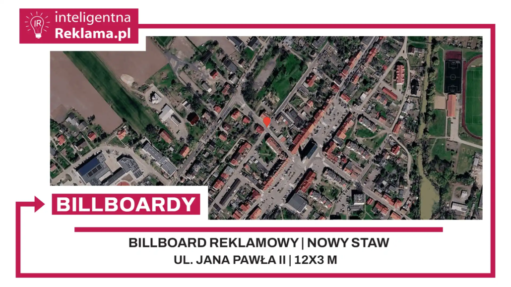 Lokalizacja reklamowa w Nowy Staw przy ul. Jana Pawła II - powierzchnia 36 m²