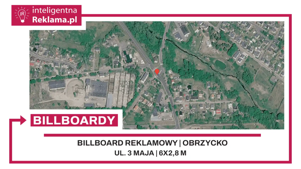 Lokalizacja reklamowa w Obrzycko przy ul. ul. 3 Maja - powierzchnia 16,8 m²