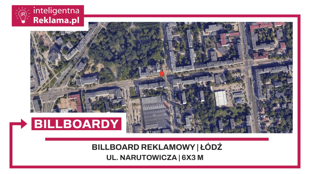 Lokalizacja reklamowa w Łódź przy ul. Narutowicza - powierzchnia 18 m²