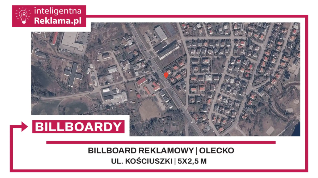 Lokalizacja reklamowa w Olecko przy ul. Kościuszki - powierzchnia 12,5 m²