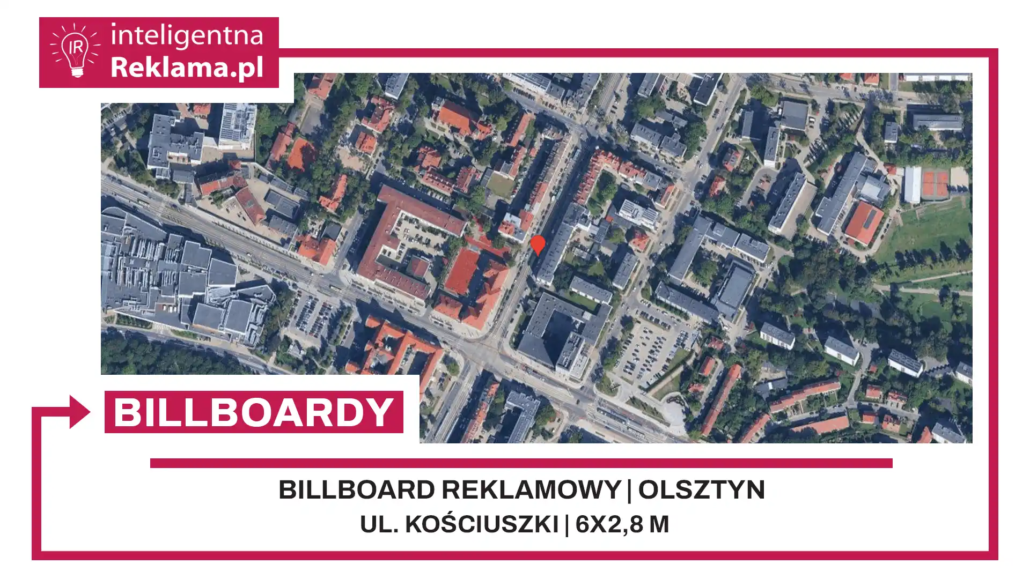 Lokalizacja reklamowa w Olsztyn przy ul. ul. Kościuszki - powierzchnia 16,8 m²