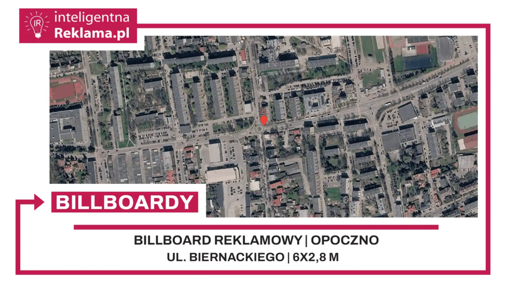 Lokalizacja reklamowa w Opoczno przy ul. Biernackiego - powierzchnia 16,8 m²