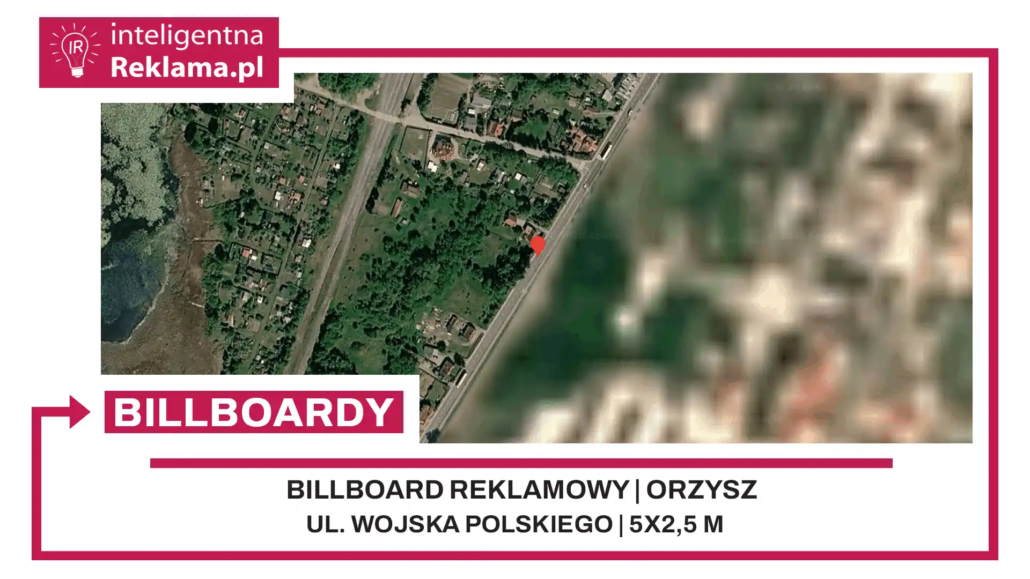 Lokalizacja reklamowa w Orzysz przy ul. ul. Wojska Polskiego - powierzchnia 12,5 m²