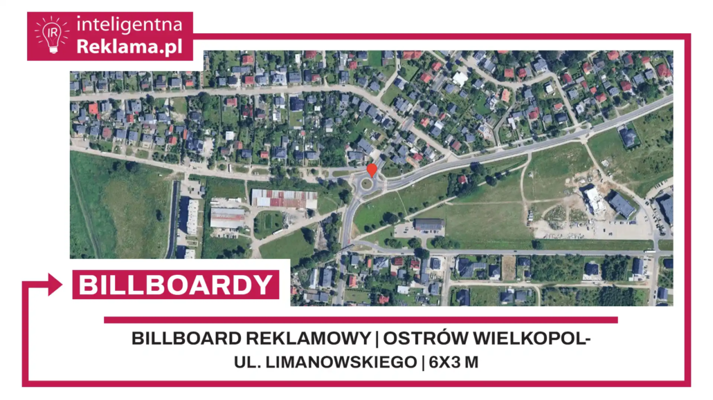 Lokalizacja reklamowa w Ostrów Wielkopolski przy ul. Limanowskiego - powierzchnia 18 m²