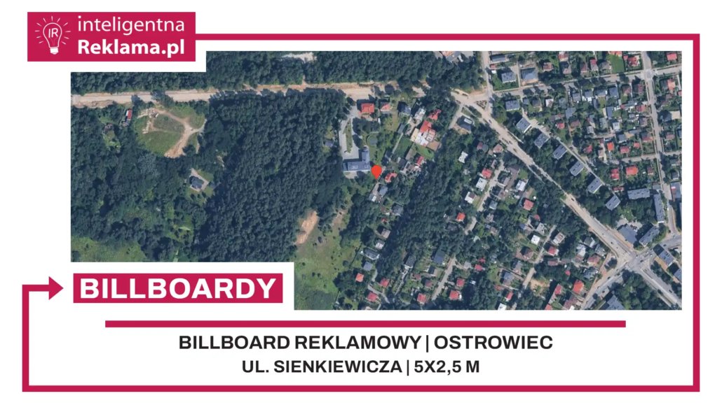 Lokalizacja reklamowa w Ostrowiec Świętokrzyski przy ul. Sienkiewicza - powierzchnia 12,5 m²