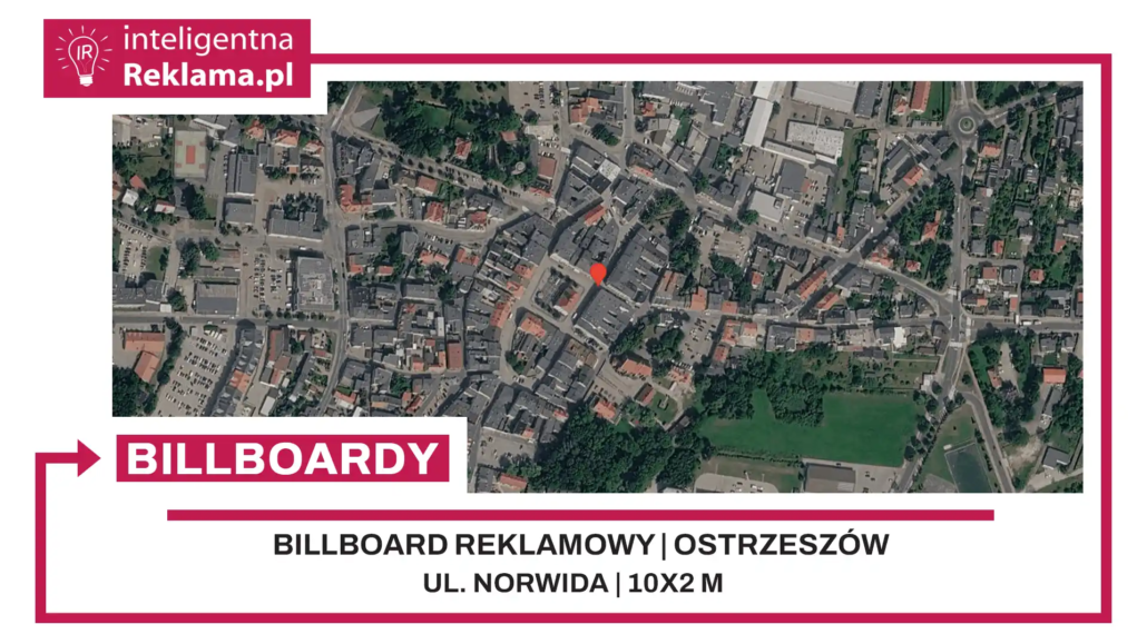 Lokalizacja reklamowa w Ostrzeszów przy ul. Norwida - powierzchnia 20 m²